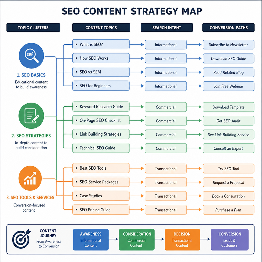 SEO Content Topic Cluster Infographic_Webtage